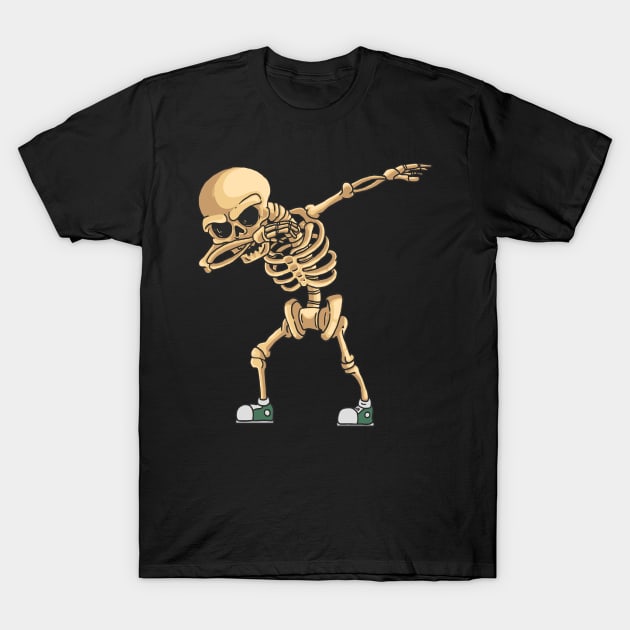 Halloween Dabbing Skeleton T-Shirt by jodotodesign